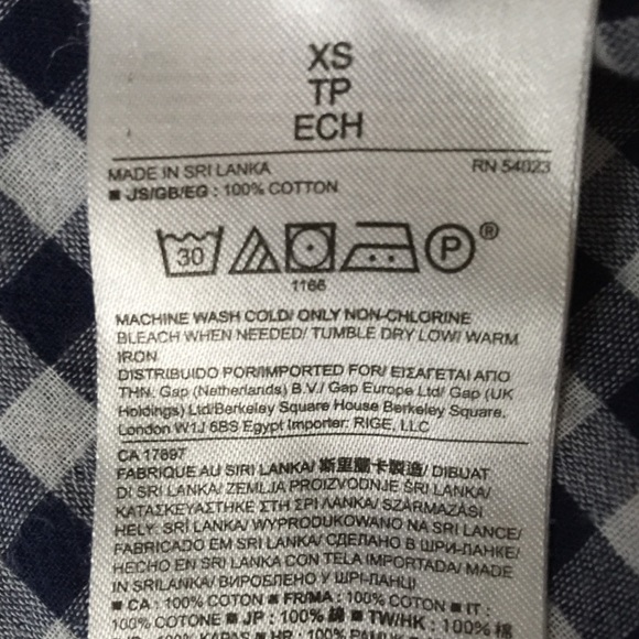 SOLD BANANA REPUBLIC Soft Wash Blue Plaid Shirt XS - Picture 8 of 8